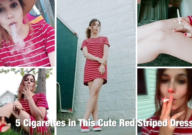 RSG-update-474 cute red dress white stripes